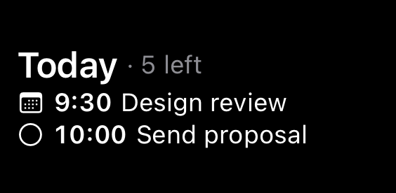 Next Up Lock Screen widget